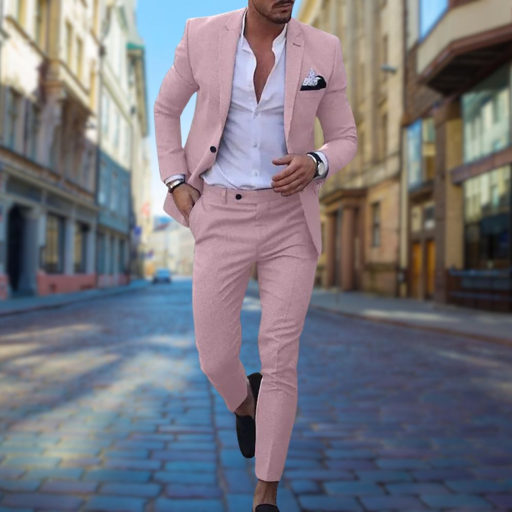 Costume 2 pièces pour homme automne ajusté en laine mélangée avec coupe slim Michael