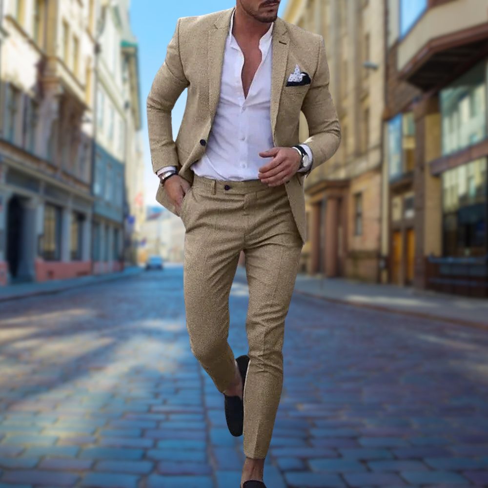Costume 2 pièces pour homme automne ajusté en laine mélangée avec coupe slim Michael
