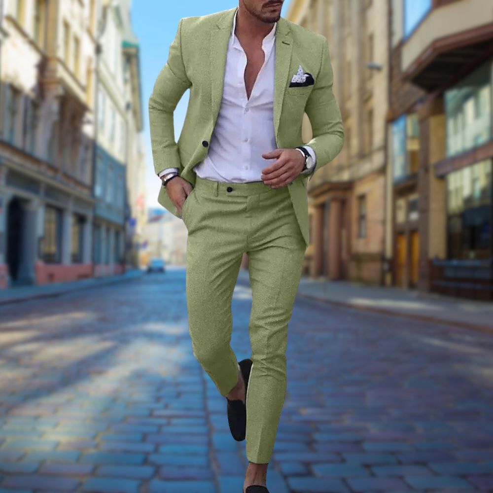 Costume 2 pièces pour homme automne ajusté en laine mélangée avec coupe slim Michael