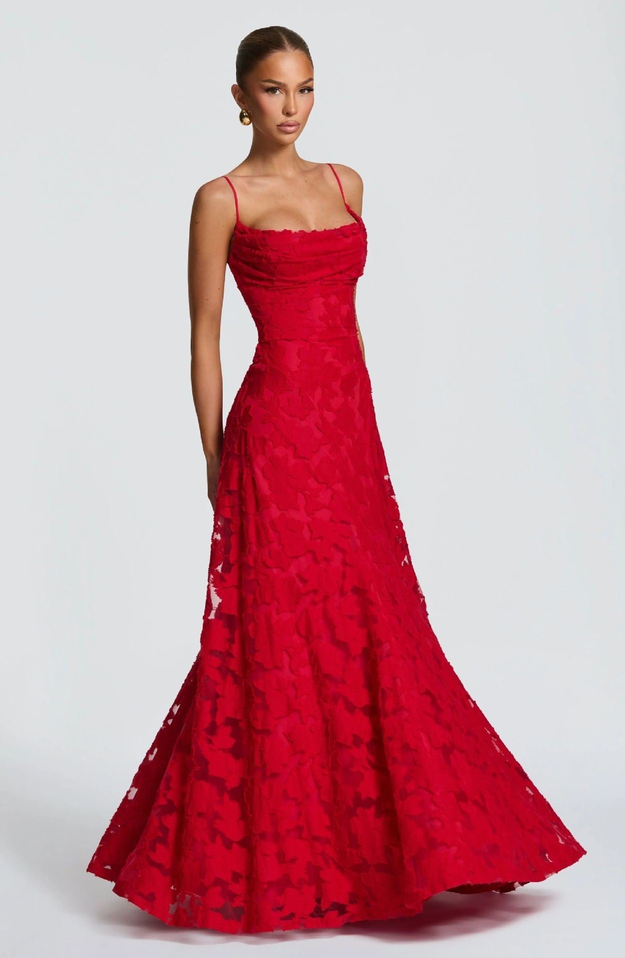 Marguerite – Robe maxi d'été à appliqués en dentelle fleurie femme