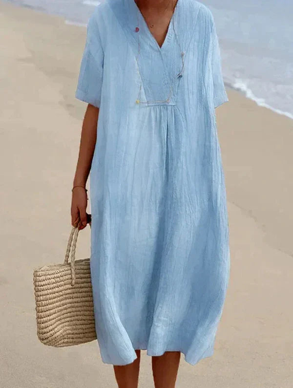 Robe en lin et coton pour femme – Fraîcheur naturelle et élégance décontractée