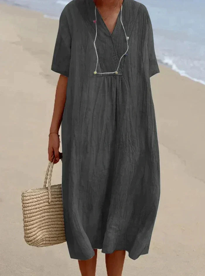Robe en lin et coton pour femme – Fraîcheur naturelle et élégance décontractée