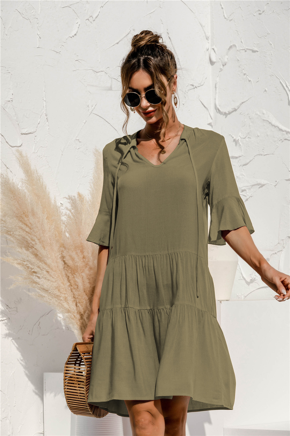 Séraphine – Robe midi d’été taille basse femme
