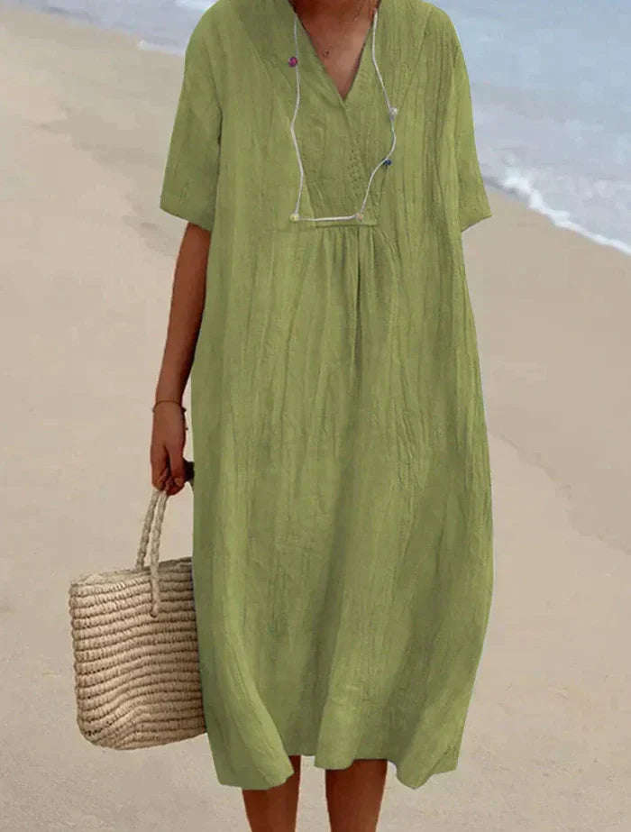 Robe en lin et coton pour femme – Fraîcheur naturelle et élégance décontractée