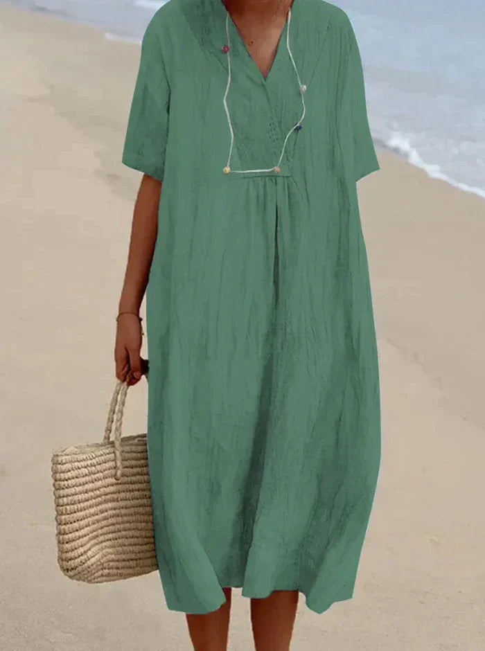 Robe en lin et coton pour femme – Fraîcheur naturelle et élégance décontractée