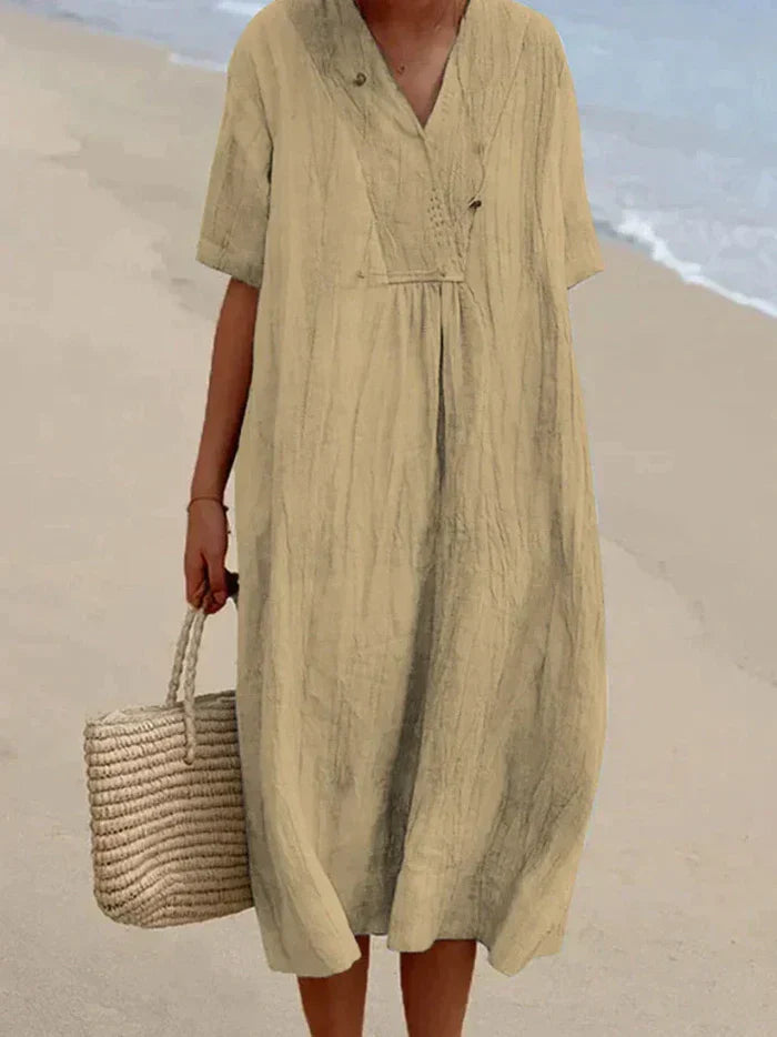 Robe en lin et coton pour femme – Fraîcheur naturelle et élégance décontractée