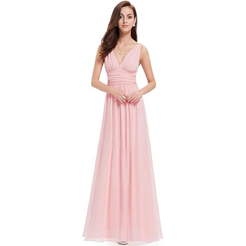 Manon – Robe maxi sans manches à col en V femme
