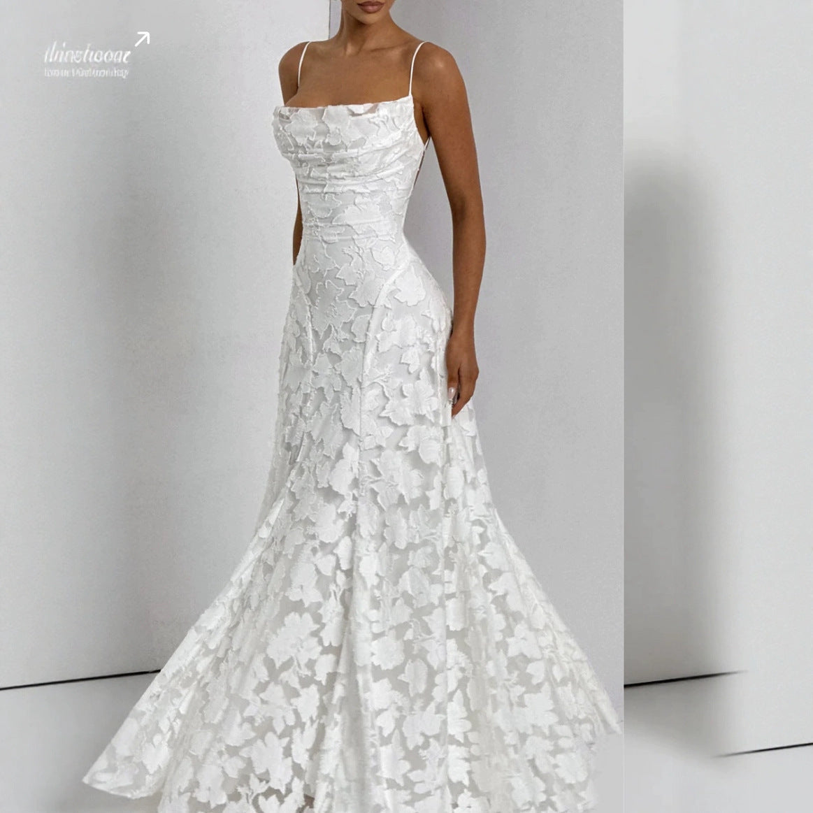 Marguerite – Robe maxi d'été à appliqués en dentelle fleurie femme