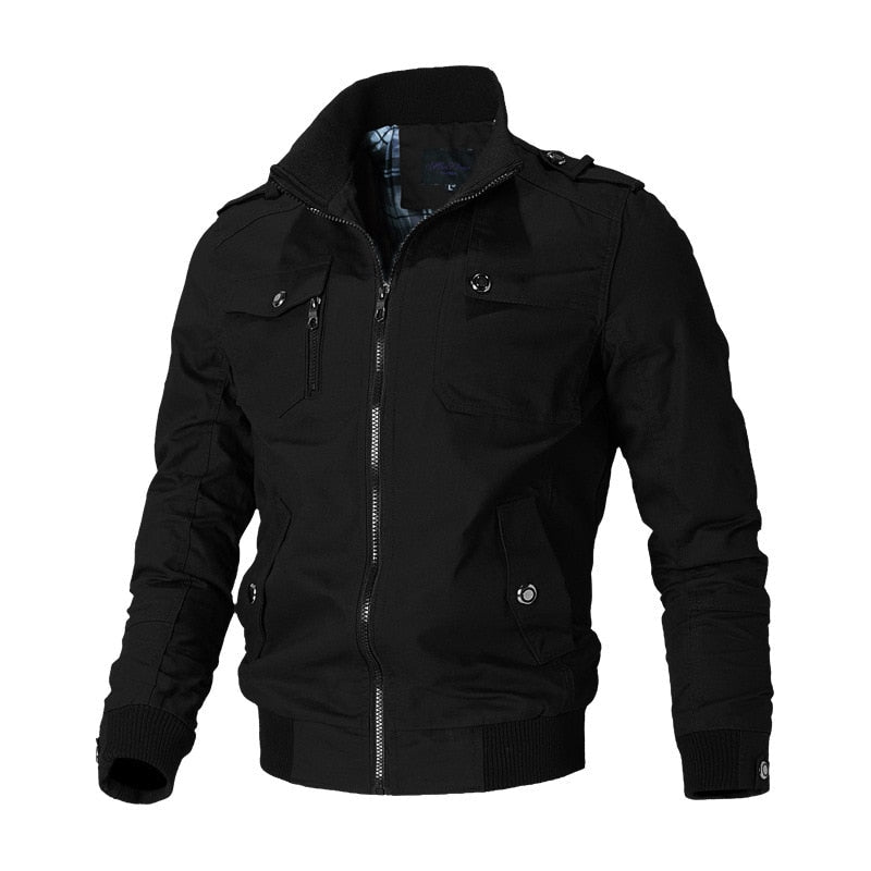 Blouson bomber léger pour homme automne en coton mélangé résistant au style militaire à coupe regular Olaf
