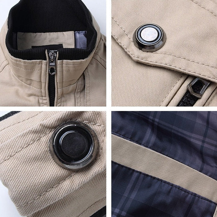 Blouson bomber léger pour homme automne en coton mélangé résistant au style militaire à coupe regular Olaf