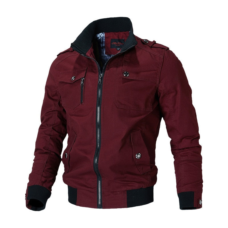 Blouson bomber léger pour homme automne en coton mélangé résistant au style militaire à coupe regular Olaf
