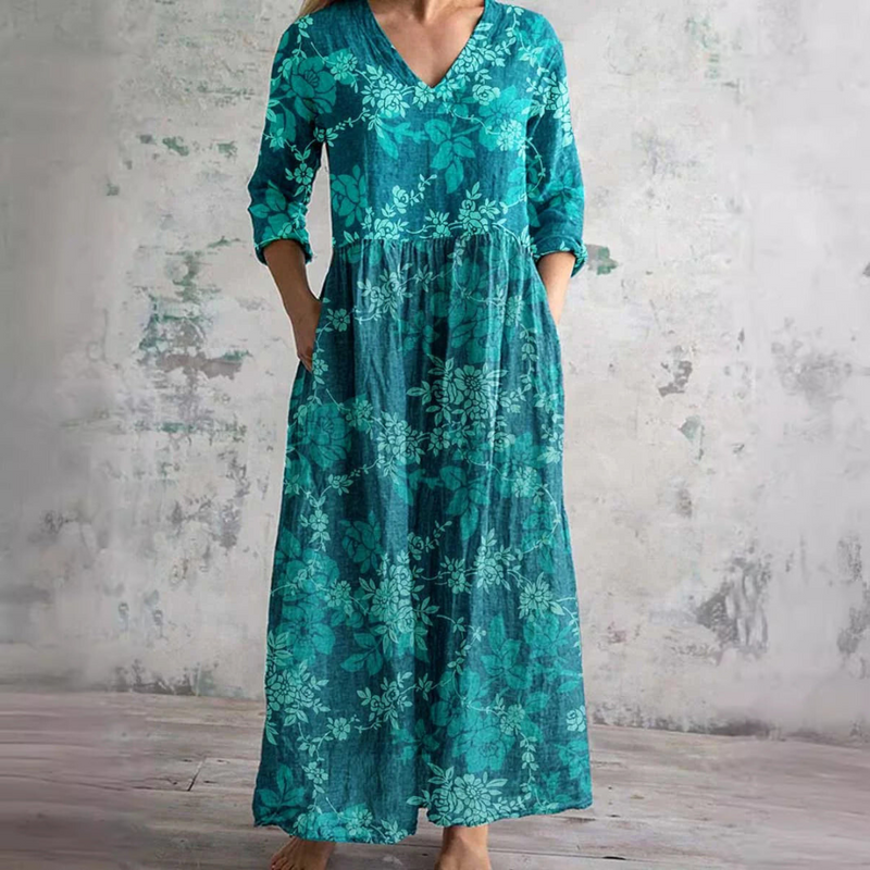 Émilie – Robe midi d'été fleurie femme