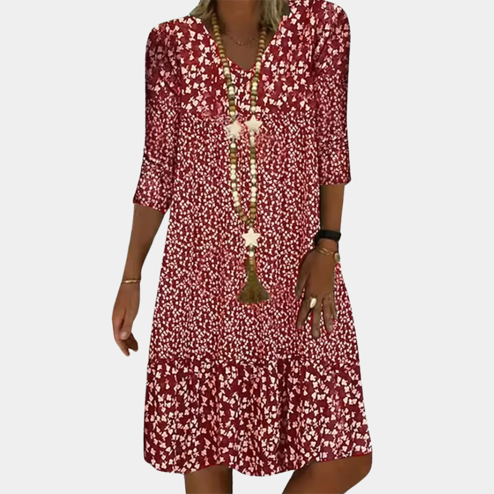 Robe midi à manches courtes pour l’été – élégance décontractée et fraîcheur assurée