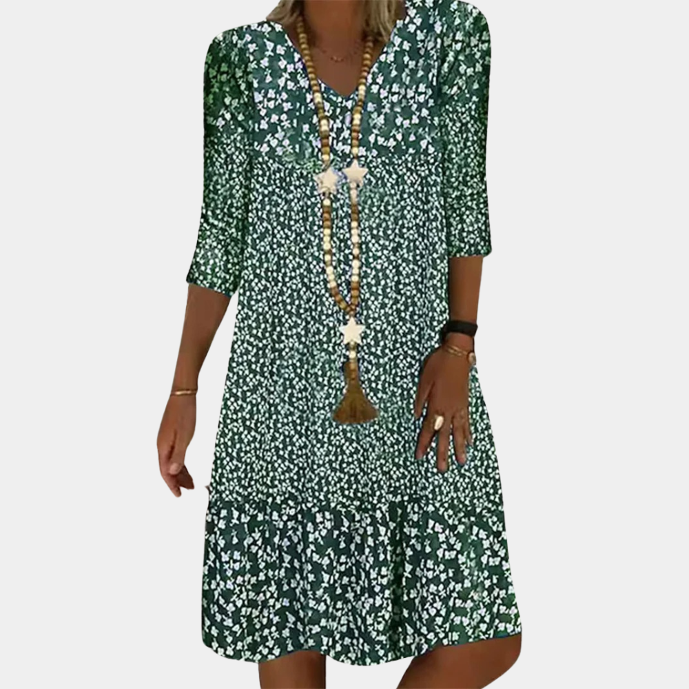 Robe midi à manches courtes pour l’été – élégance décontractée et fraîcheur assurée