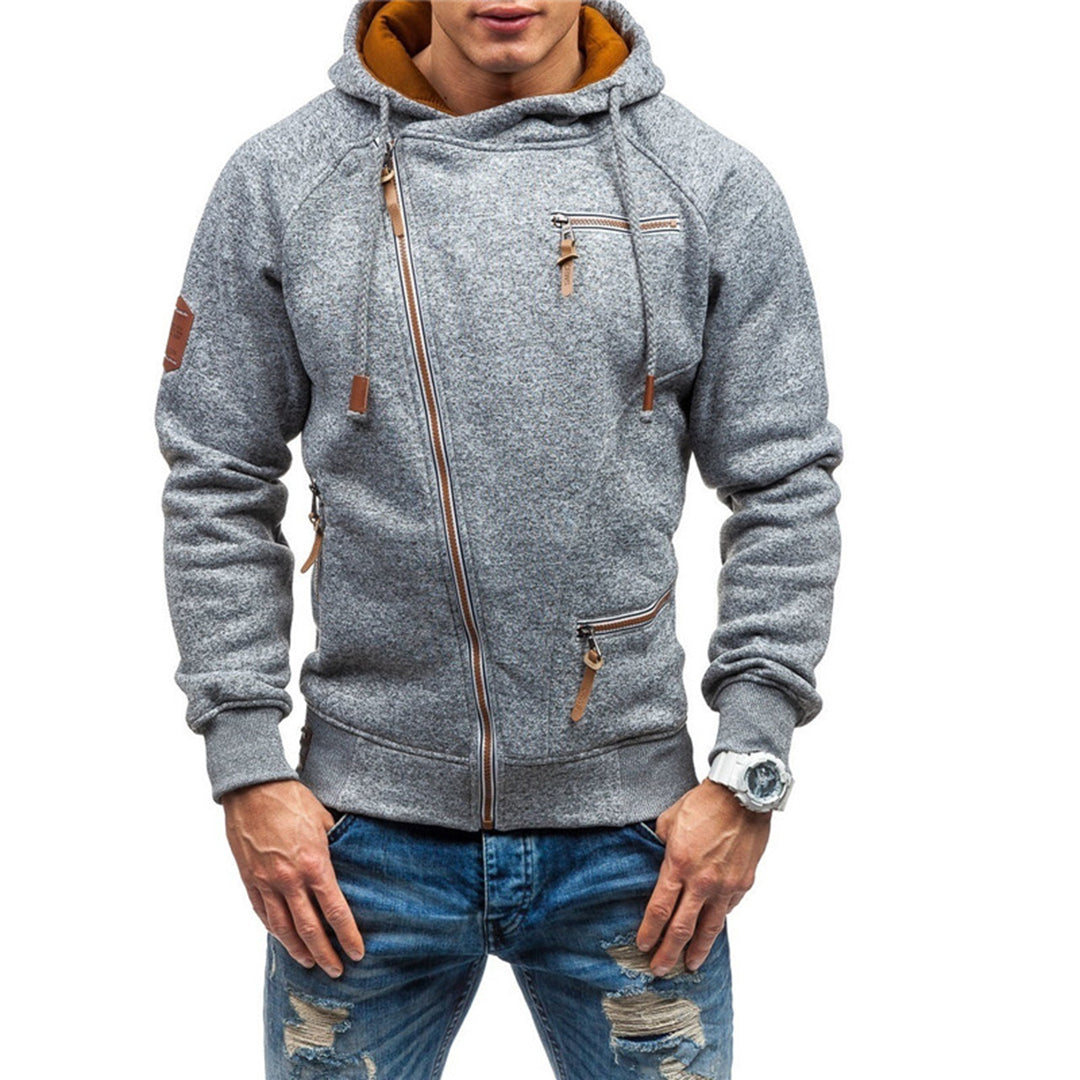 Sweat zippé à capuche pour homme automne en polaire chaude à coupe décontractée Soren