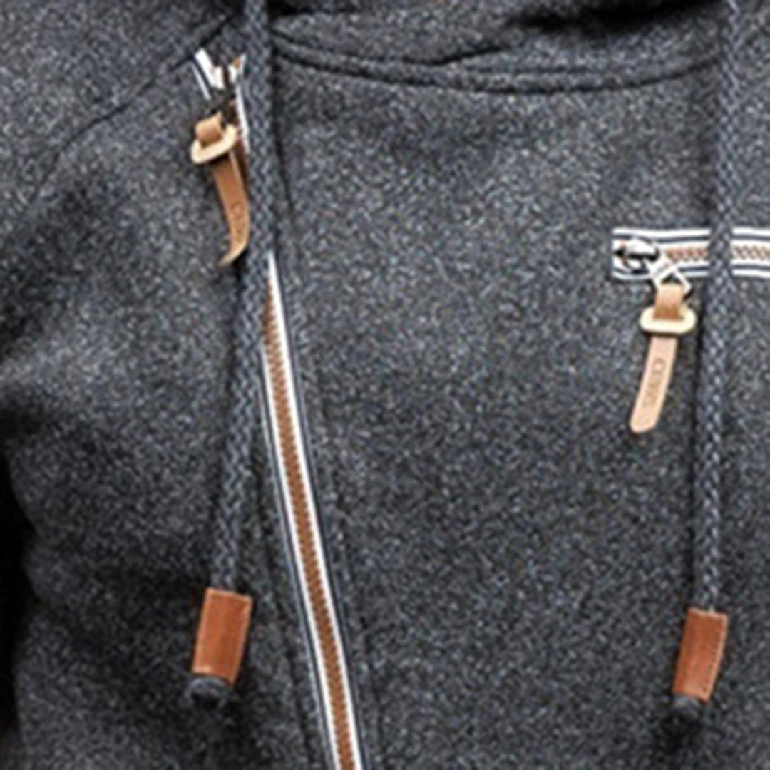 Sweat zippé à capuche pour homme automne en polaire chaude à coupe décontractée Soren