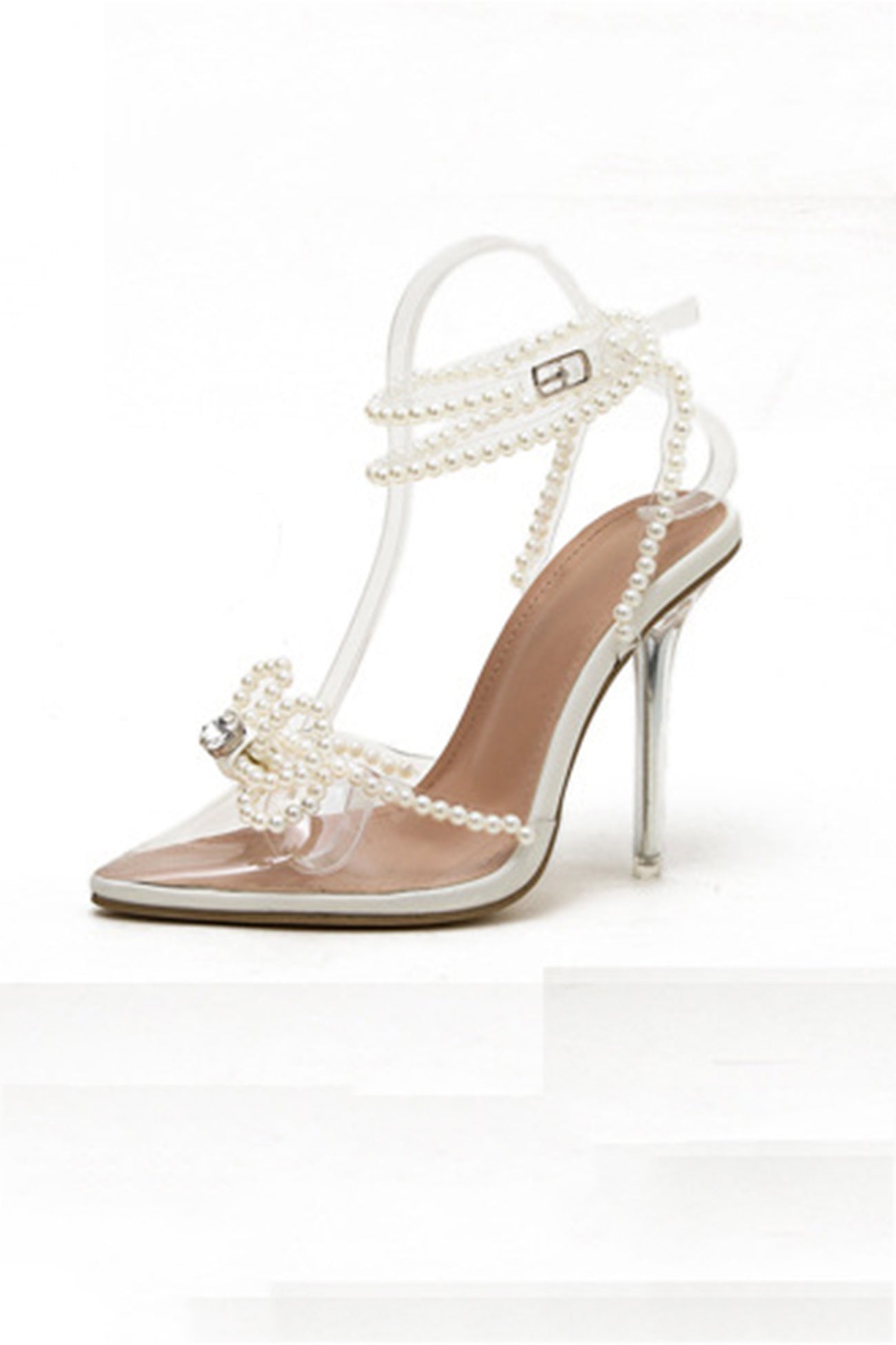 Capucine – Escarpins Pointus à Talons Hauts avec Nœud et Perles