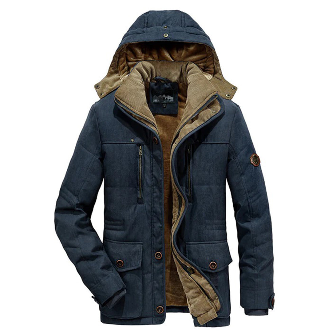Parka doublée pour homme hiver chaude imperméable en coton avec intérieur polaire Colton