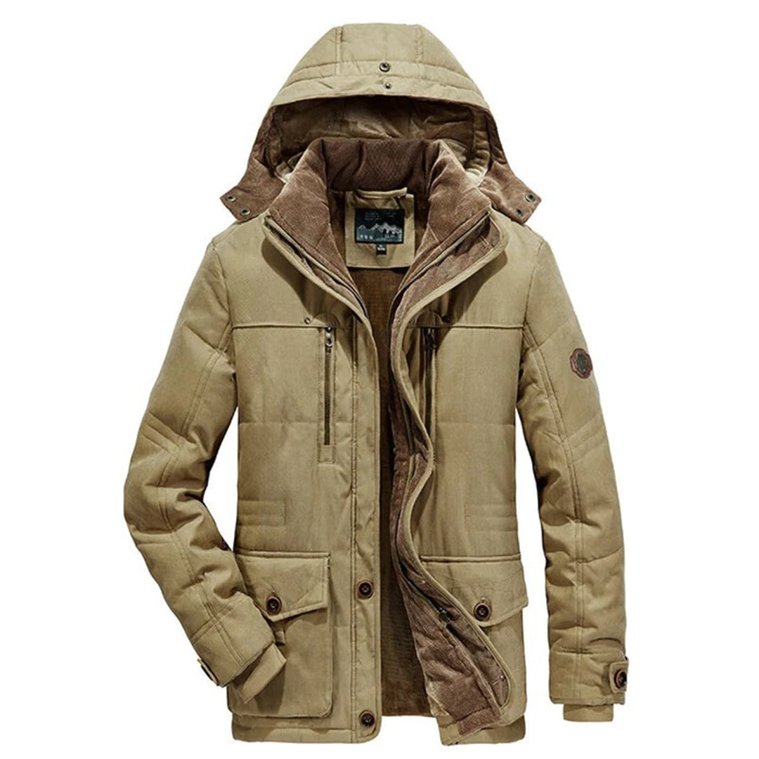 Parka doublée pour homme hiver chaude imperméable en coton avec intérieur polaire Colton