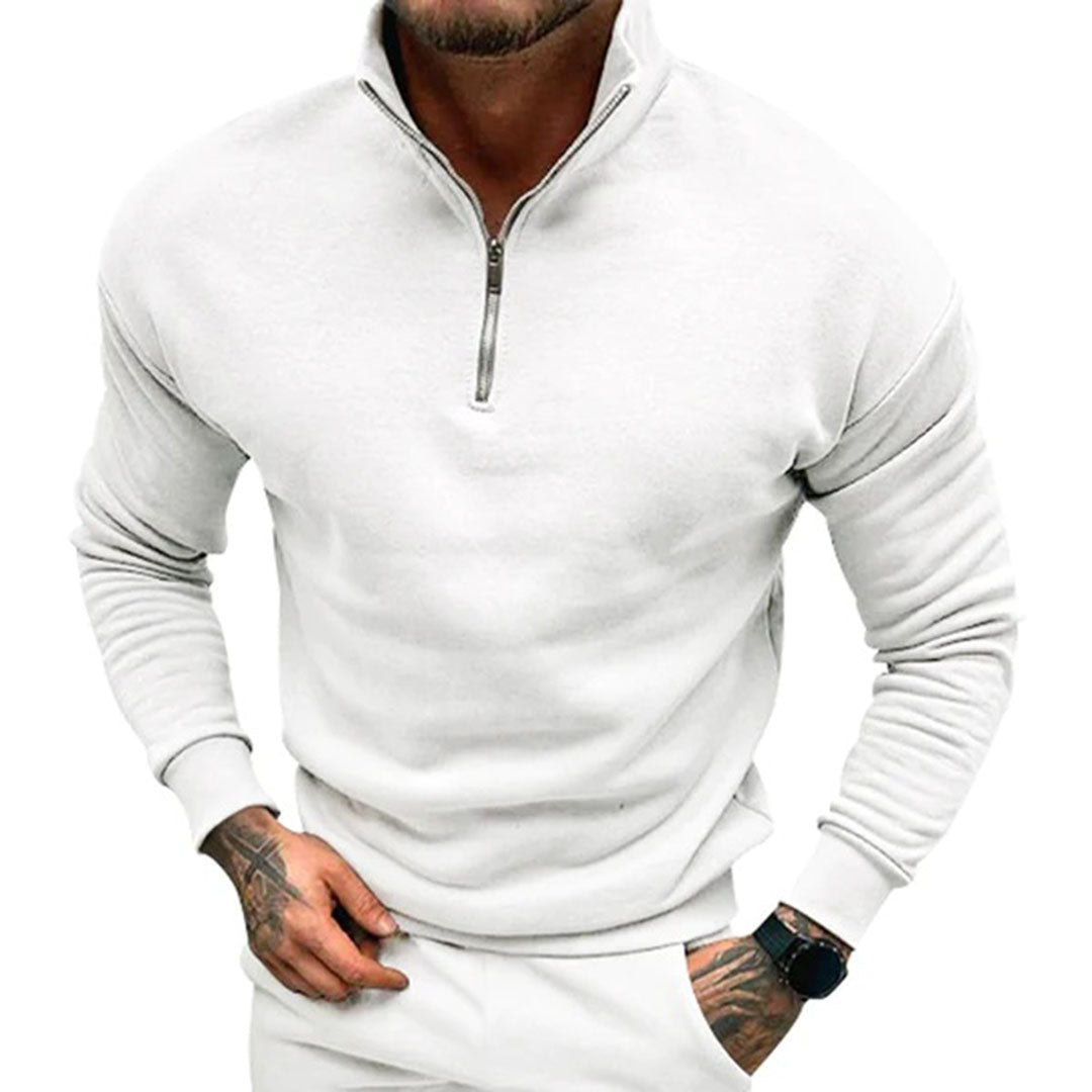 Pull demi-zip pour homme automne en tissu doux à coupe regular au style épuré Russell