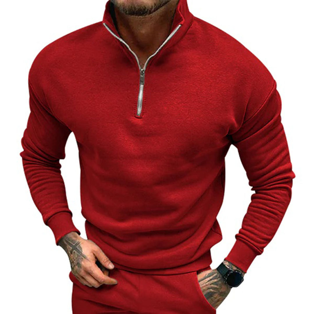 Pull demi-zip pour homme automne en tissu doux à coupe regular au style épuré Russell