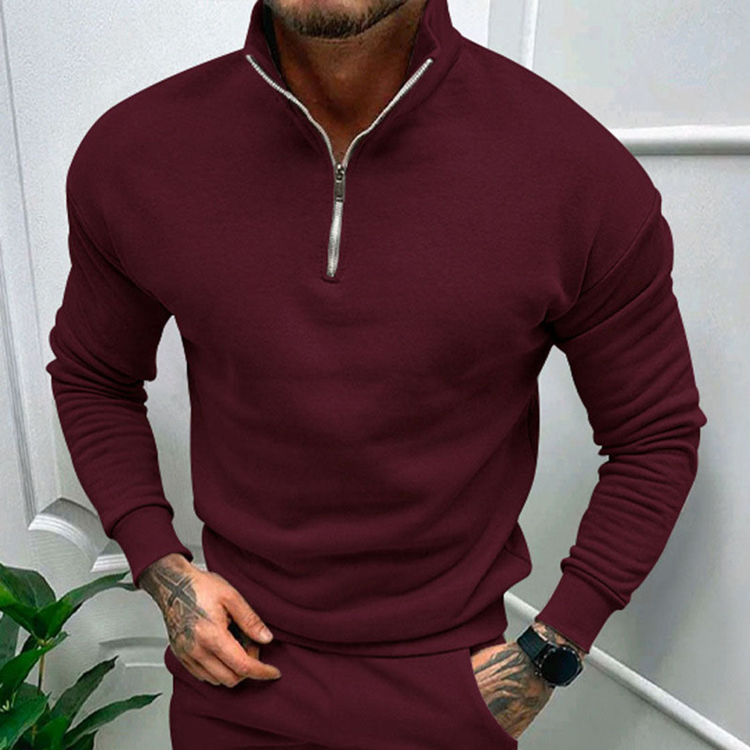 Pull demi-zip pour homme automne en tissu doux à coupe regular au style épuré Russell