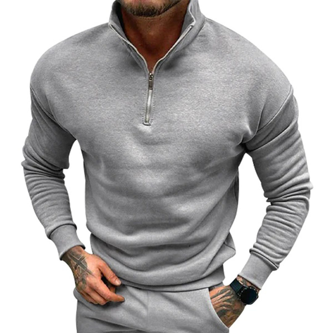 Pull demi-zip pour homme automne en tissu doux à coupe regular au style épuré Russell