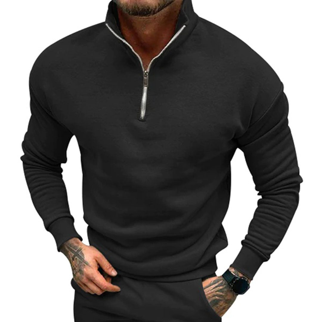 Pull demi-zip pour homme automne en tissu doux à coupe regular au style épuré Russell