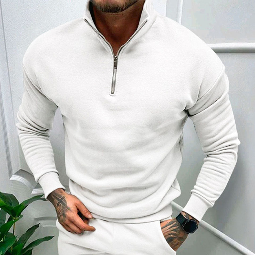 Pull demi-zip pour homme automne en tissu doux à coupe regular au style épuré Russell