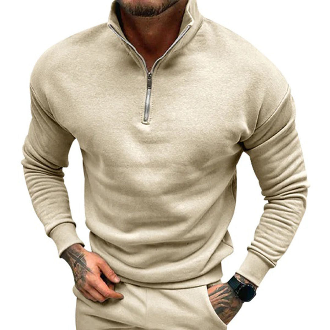 Pull demi-zip pour homme automne en tissu doux à coupe regular au style épuré Russell