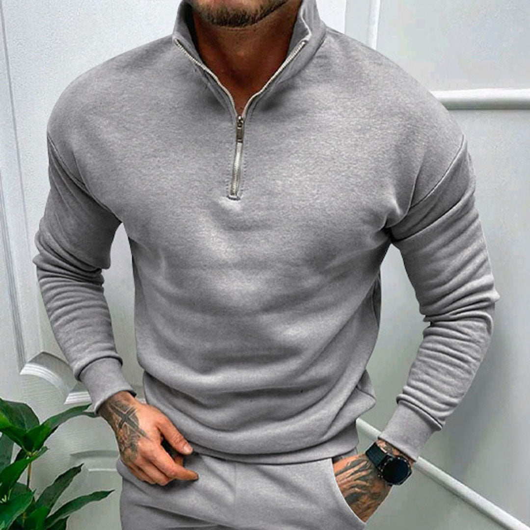 Pull demi-zip pour homme automne en tissu doux à coupe regular au style épuré Russell