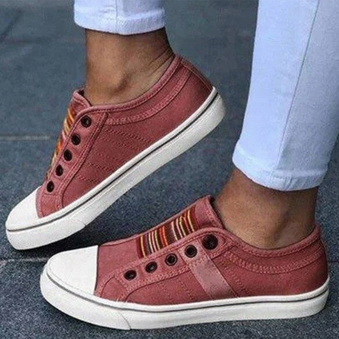 Baskets pour femme décontractées en toile avec semelle souple et design slip-on Audrey
