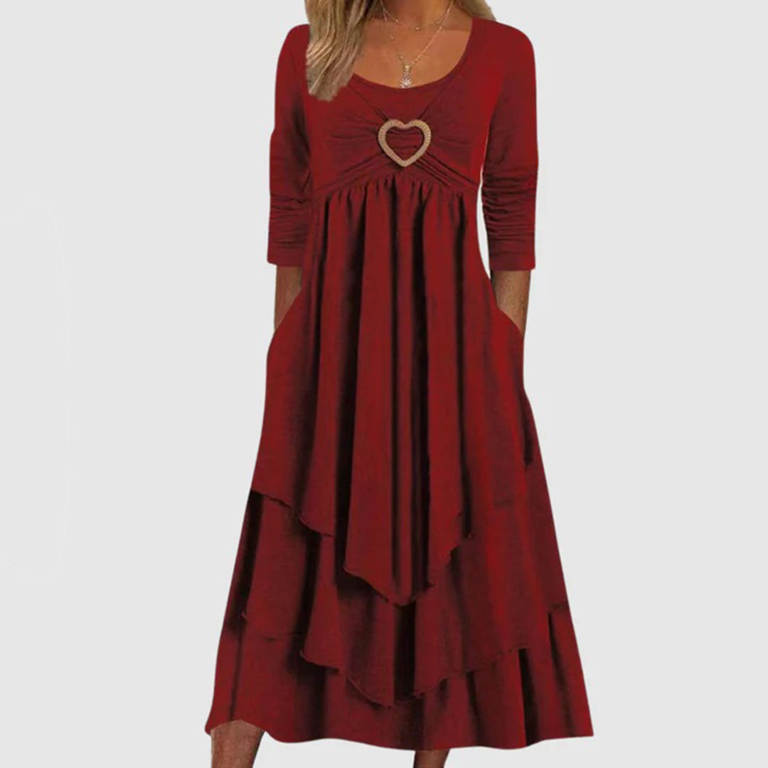Robe longue décontractée à volants – élégance pratique pour toutes les saisons