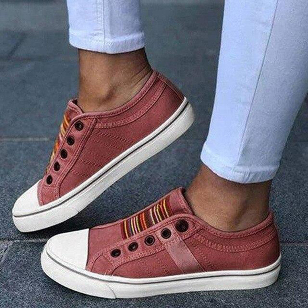 Baskets basses pour femmes automne printemps légères antidérapantes en toile avec confort sans lacets Saoirse