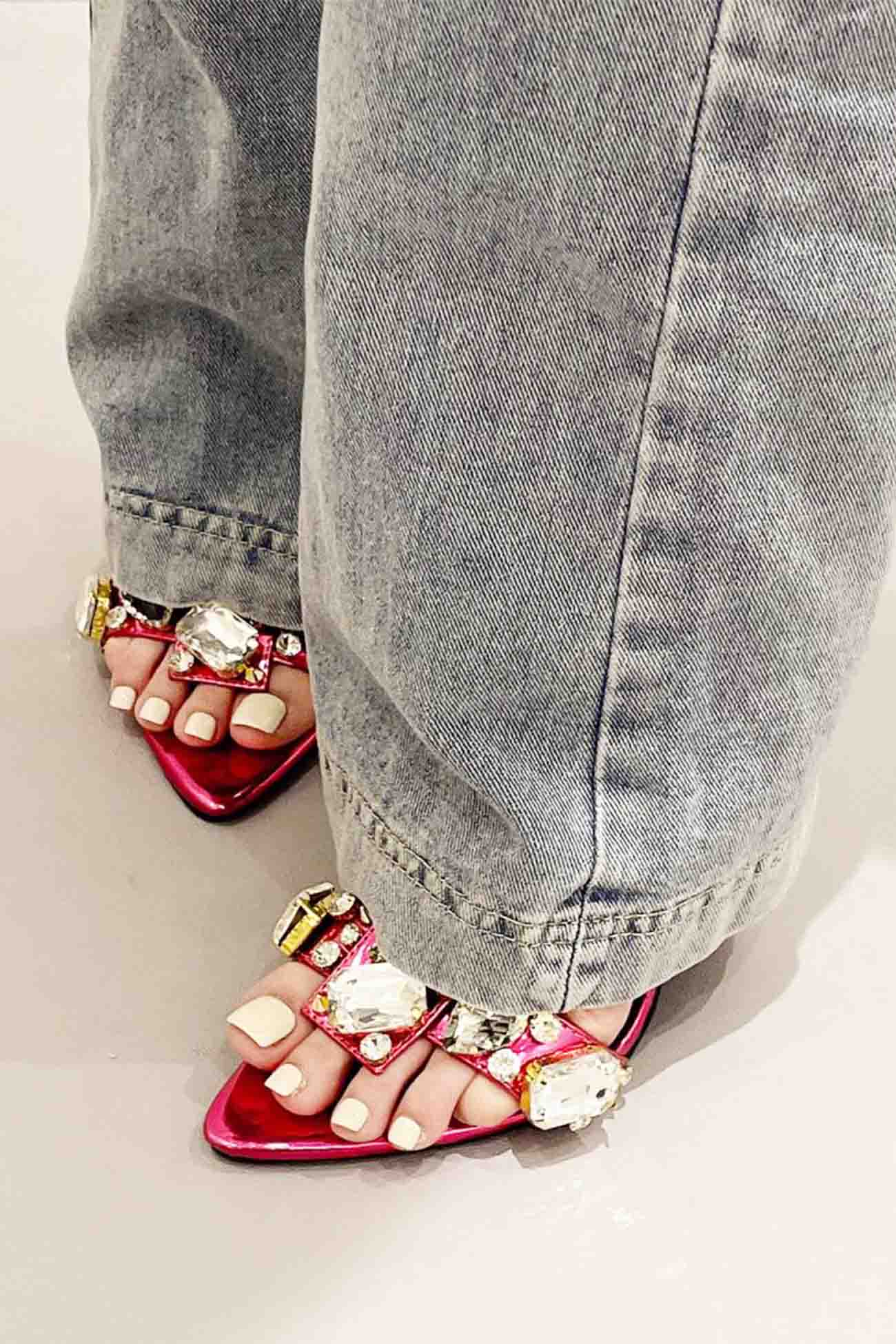 Mélya – Sandales à Talons Aiguille avec Lacets et Strass