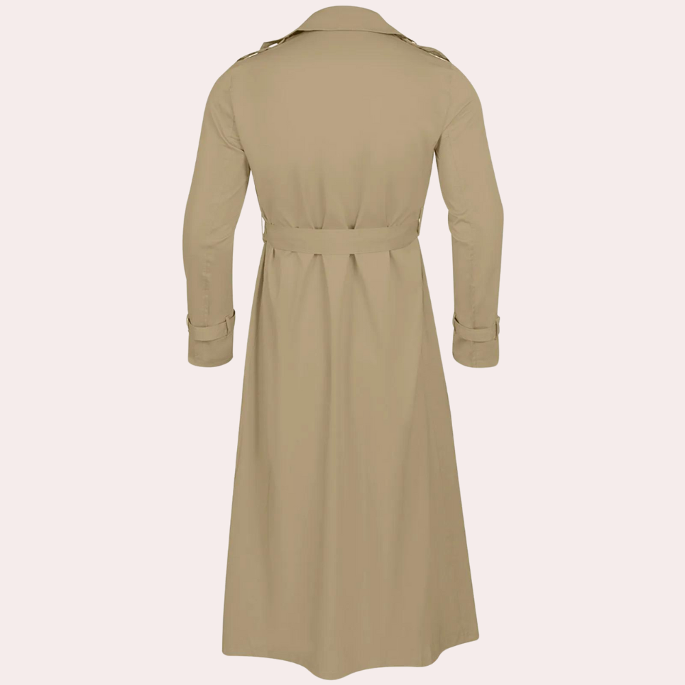 Trench long déperlant pour homme automne en polyester à coupe droite Roberion