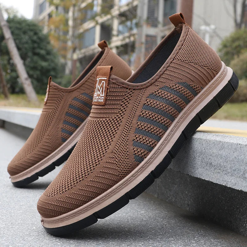 Dorian – Baskets slip-on en maille à tige tricotée et semelle texturée homme