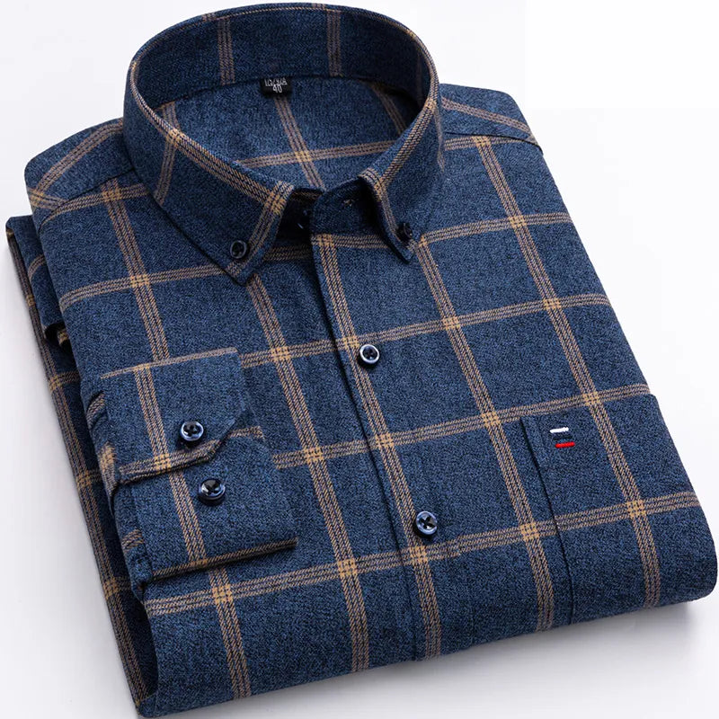 Chemise à Carreaux Homme en Pur Coton – Élégance Classique et Confort Naturel