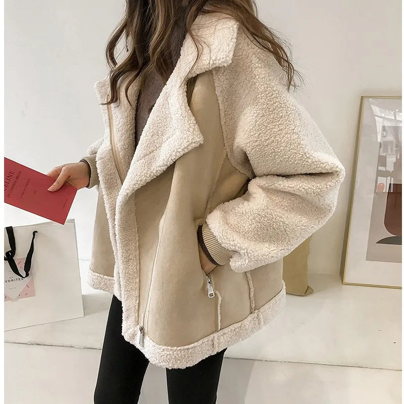 Anaïs – Manteau femme hiver en peau lainée