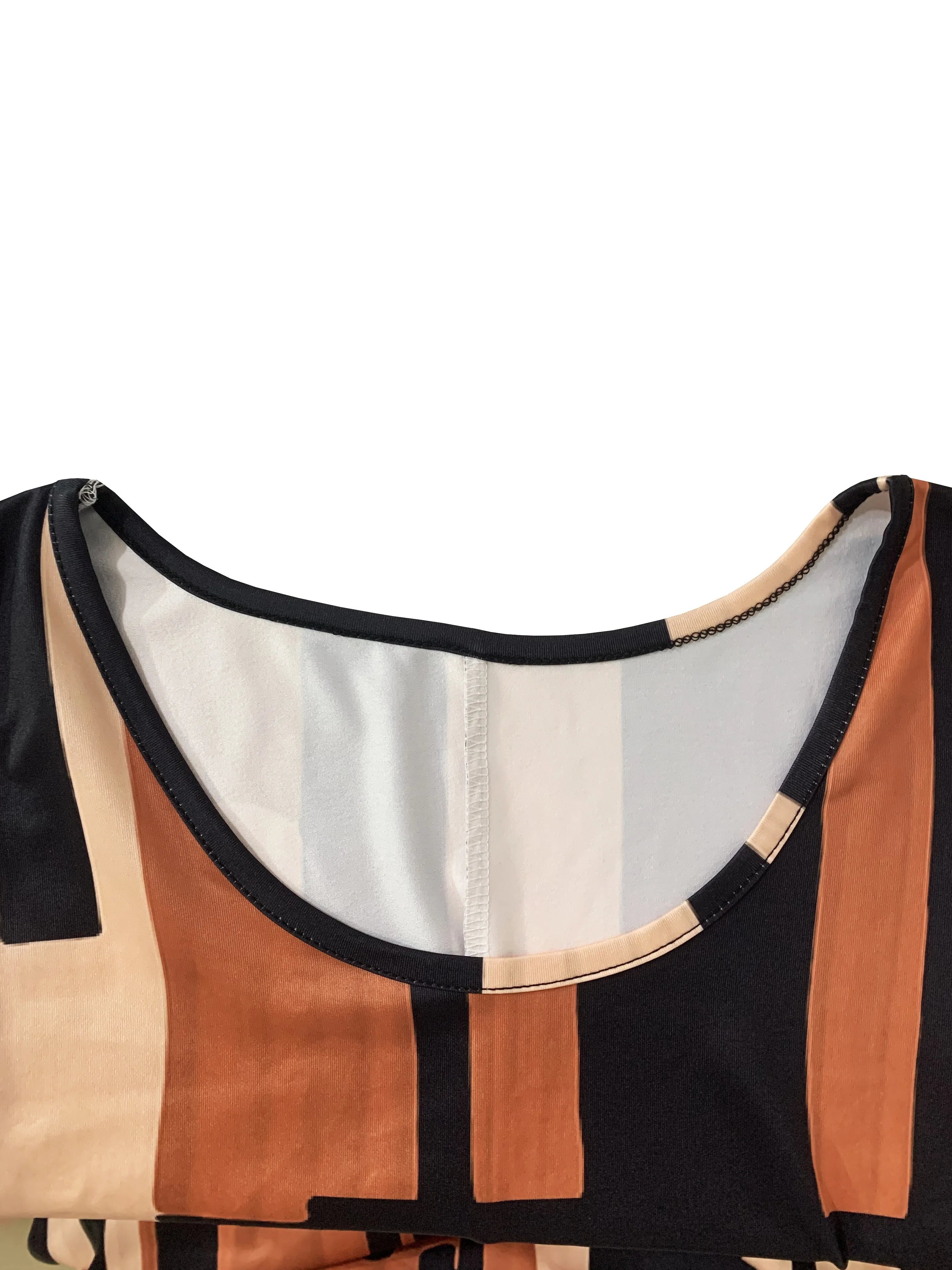 Faustine – Robe midi bohème à motif géométrique sans manches