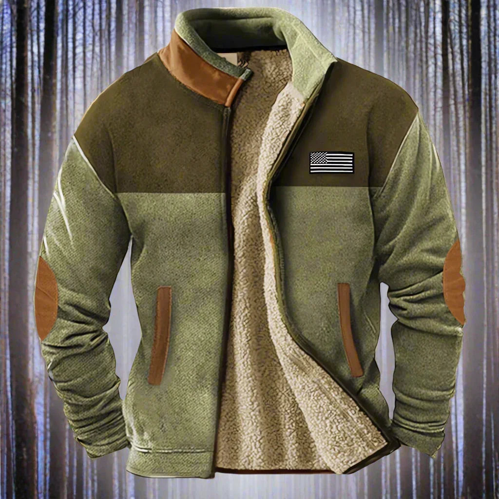 Julien – Veste chaude en polaire homme avec doublure en peau de mouton