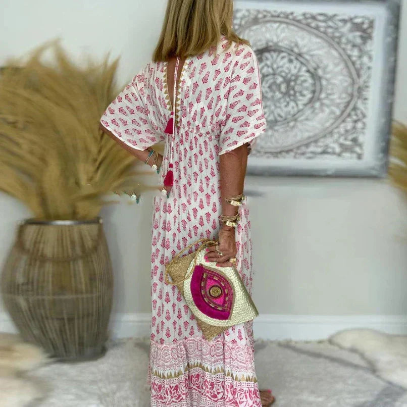 Joséphine – Robe maxi d'été bohème à imprimé femme