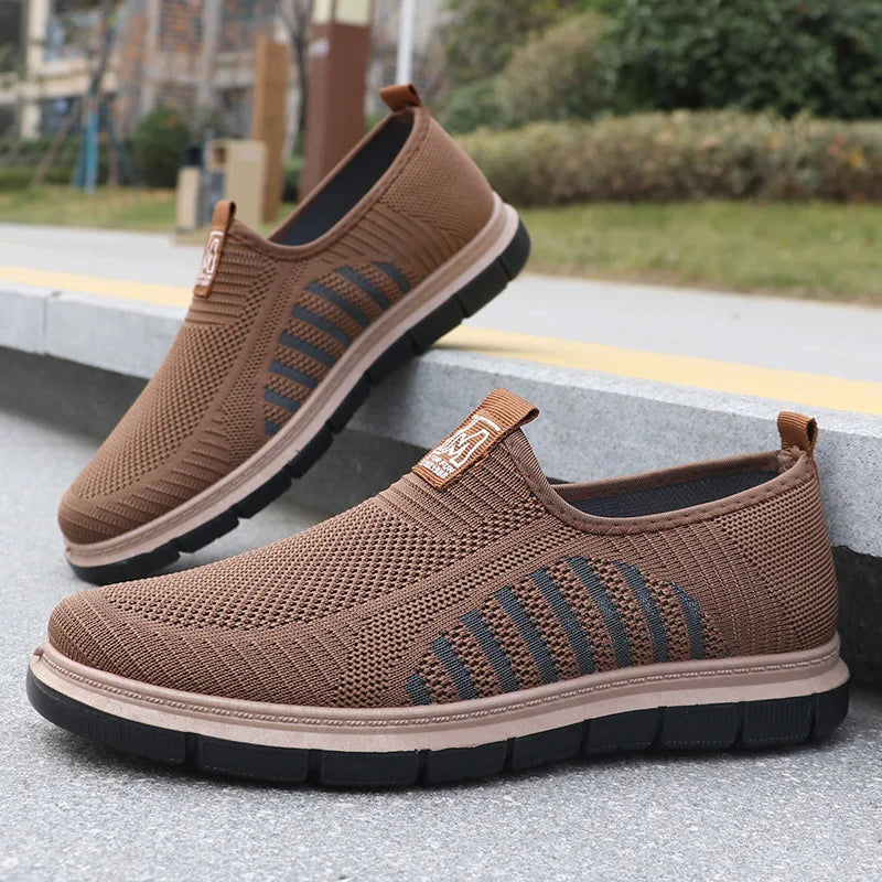 Dorian – Baskets slip-on en maille à tige tricotée et semelle texturée homme