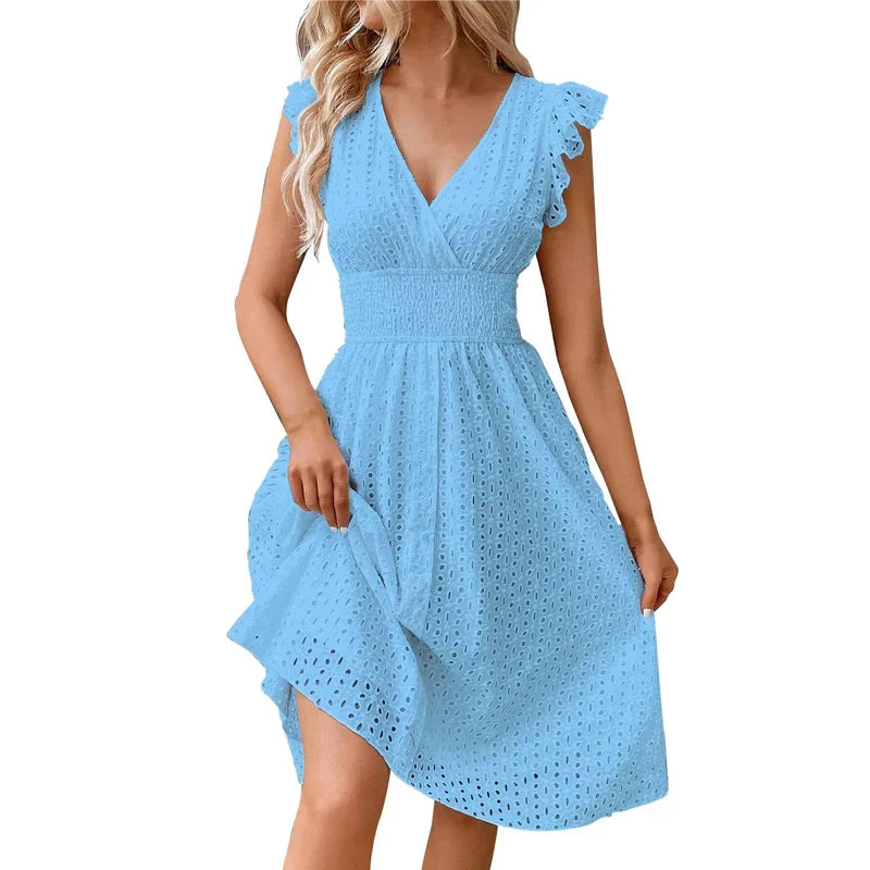 Solène – Robe d'été à col en V femme