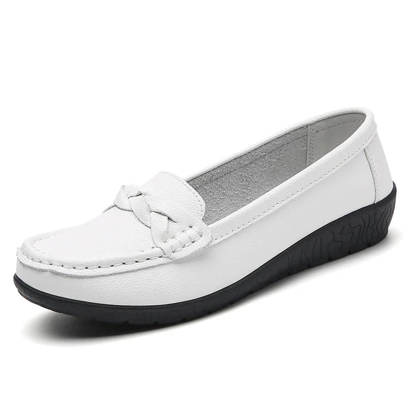 Mocassins femme driving à bride tressée et bout moc 5