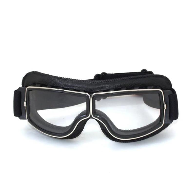 Matteo – Lunettes moto vintage en cuir homme