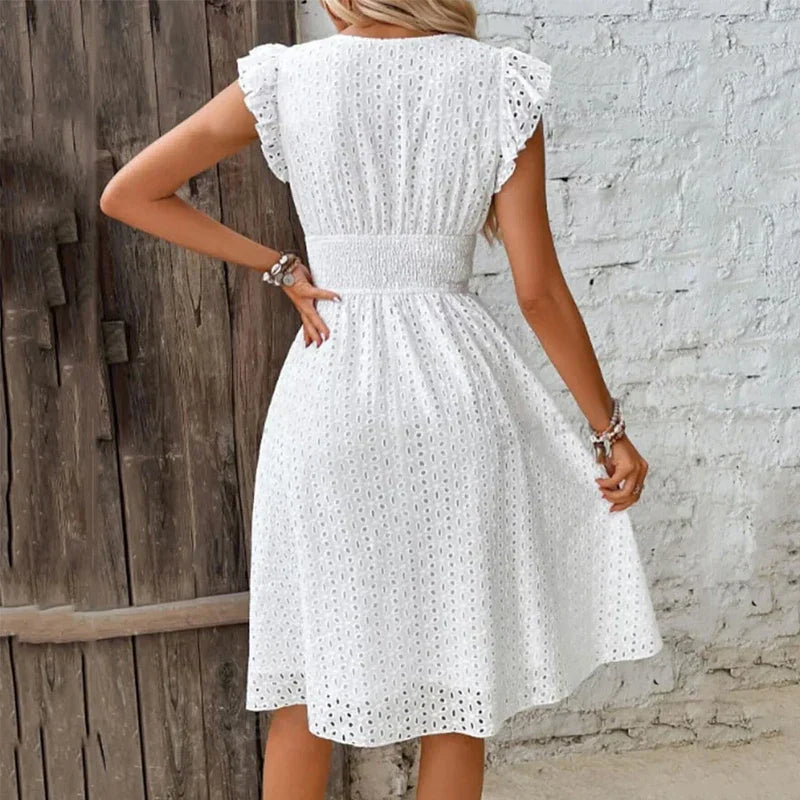 Solène – Robe d'été à col en V femme