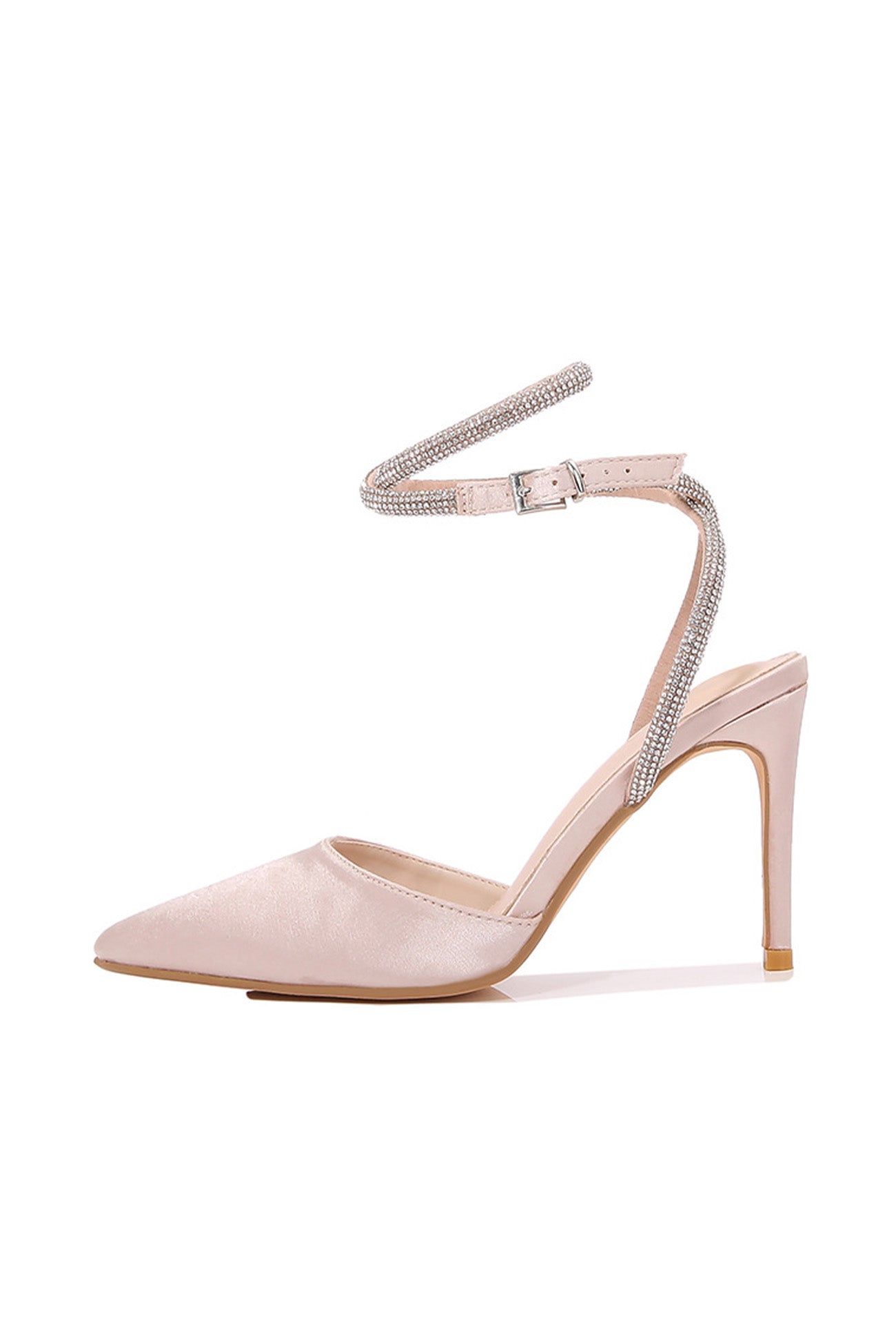 Clarisse – Sandales à Talons Hauts en Satin avec Lacets et Strass
