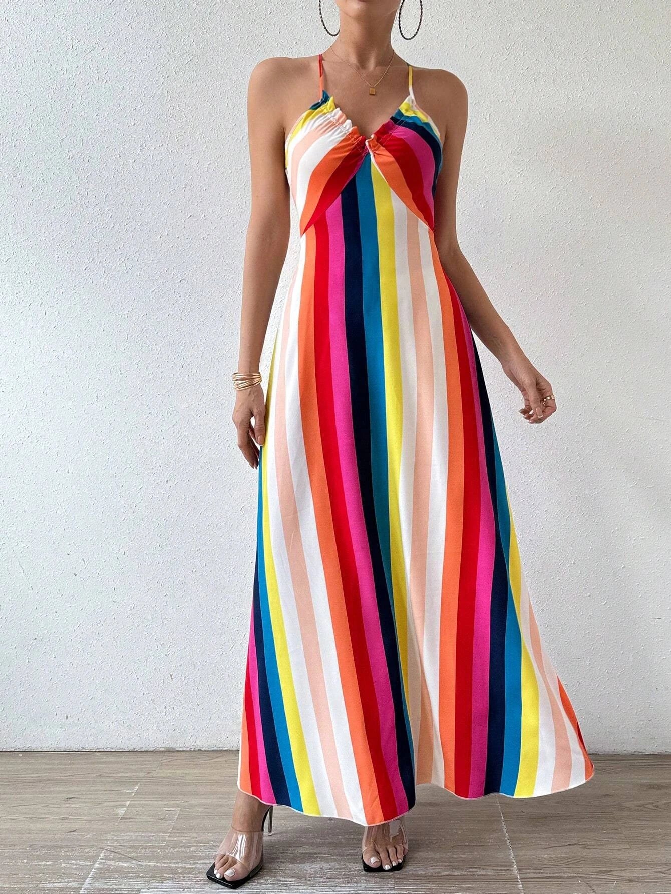 Margaux – Robe longue bohème dos nu fendue à volants