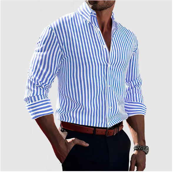Chemise homme rayée en coton – élégance classique et confort au quotidien